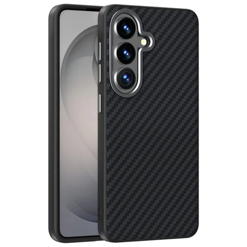 ABEEL For Samsung Galaxy S26+ Magnetic Case Carbon Fiber Texture Phone Back Cover - Black - 1