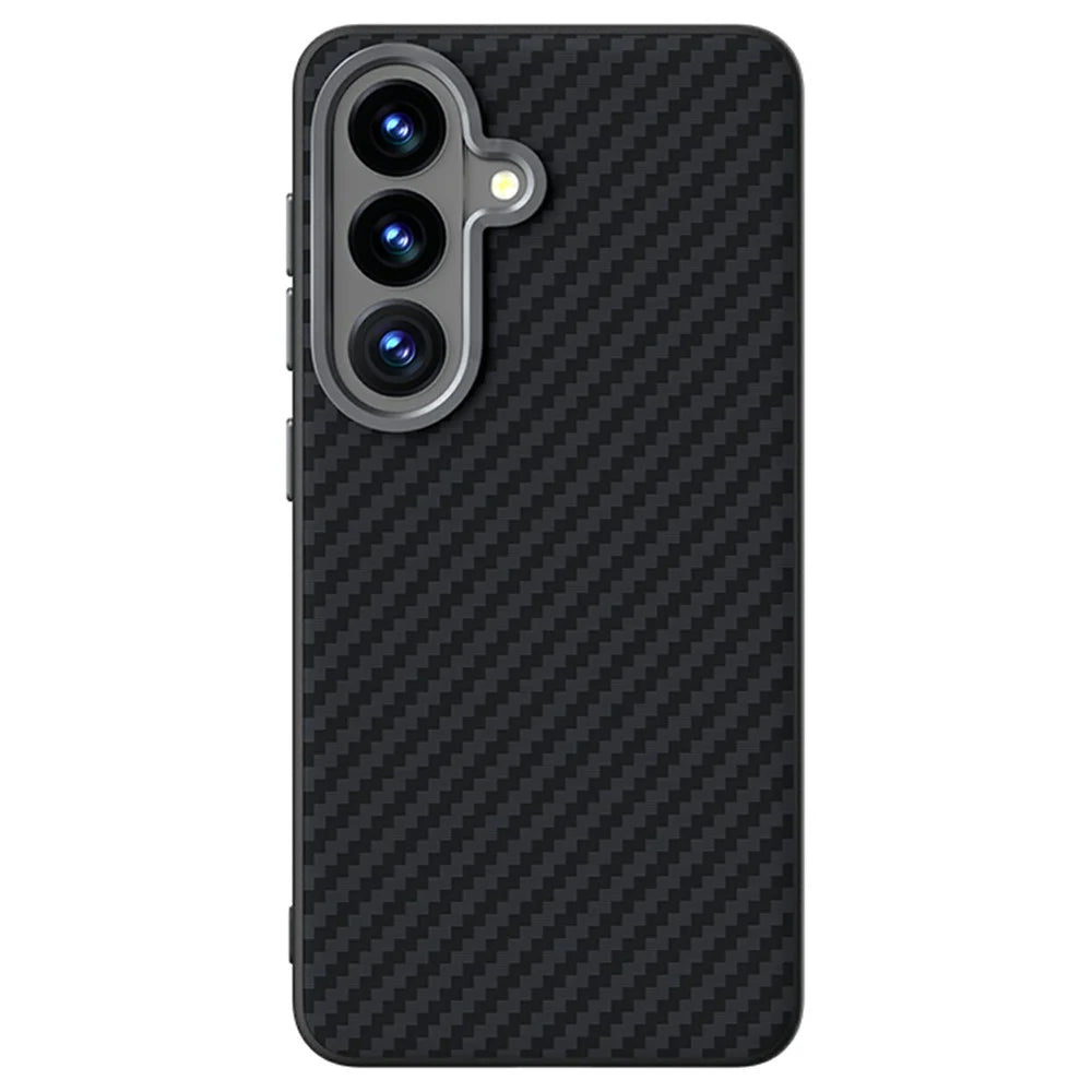 ABEEL For Samsung Galaxy S26+ Magnetic Case Carbon Fiber Texture Phone Back Cover - Black - 2