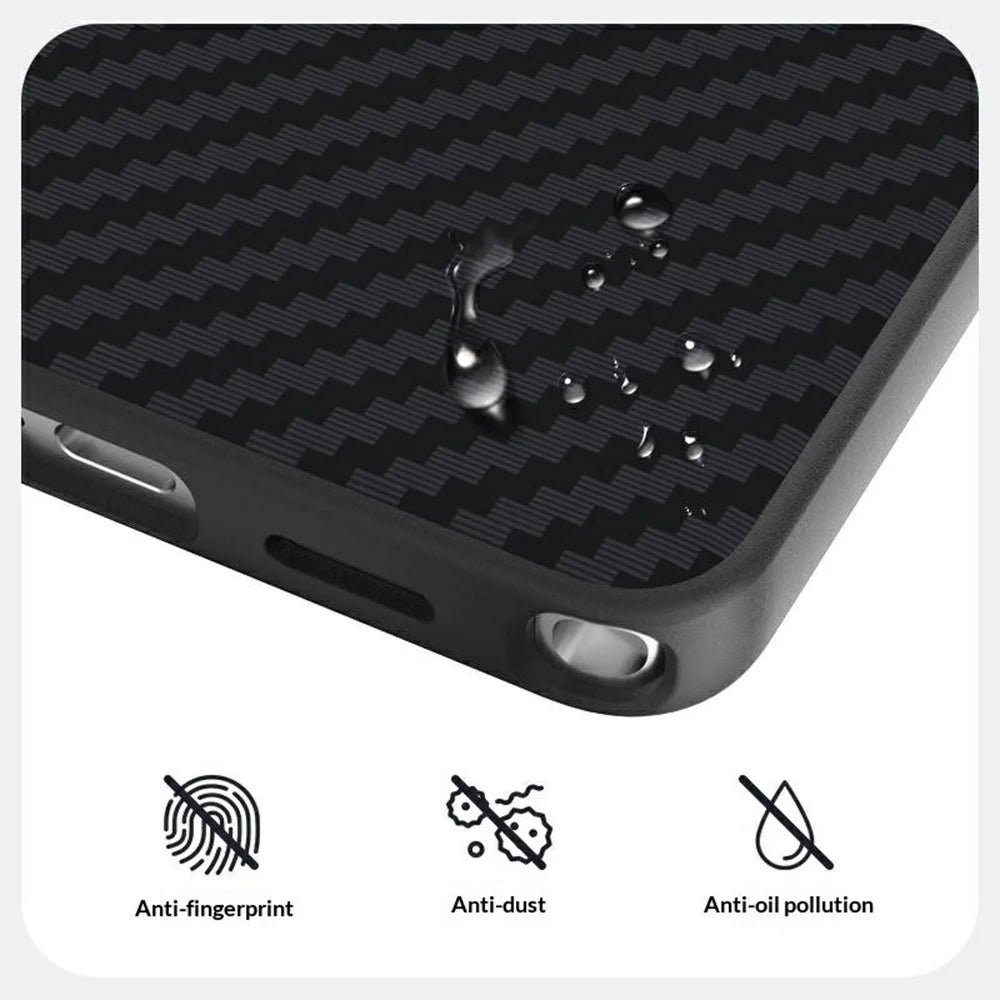 ABEEL For Samsung Galaxy S26+ Magnetic Case Carbon Fiber Texture Phone Back Cover - Black - 4