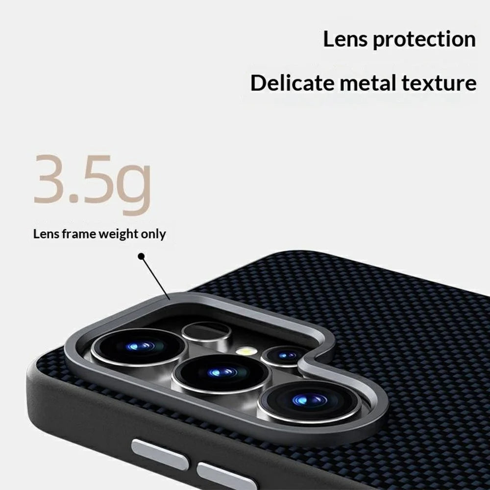 ABEEL For Samsung Galaxy S26+ Magnetic Case Printed PC TPU Aluminum Alloy Leather Phone Cover - Black - 6