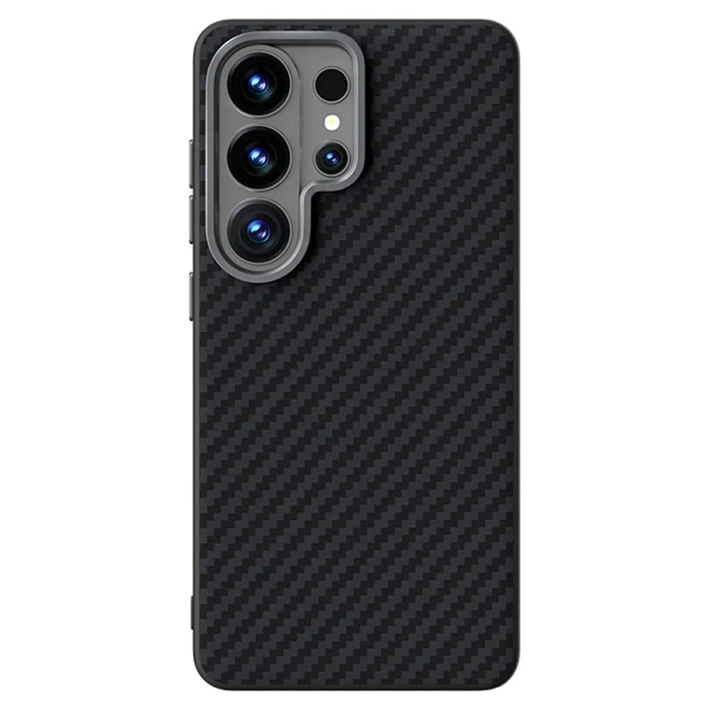 ABEEL For Samsung Galaxy S26 Ultra Magnetic Case Carbon Fiber Texture Phone Back Cover - Black - 2