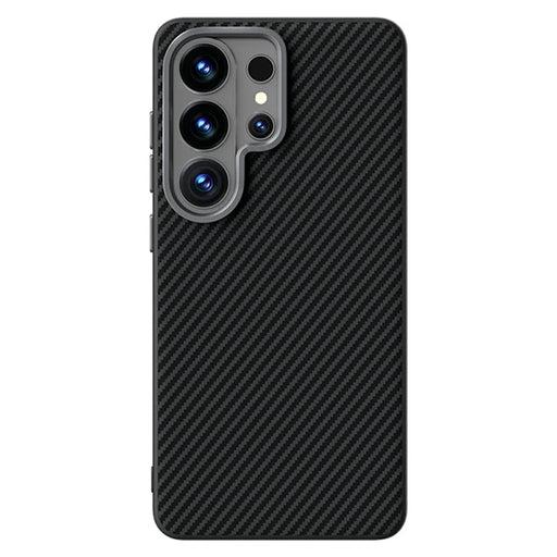 ABEEL For Samsung Galaxy S26 Ultra Magnetic Case Carbon Fiber Texture TPU PC PU Phone Back Cover - Black - 2