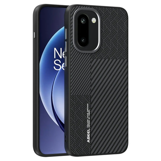 ABEEL For OnePlus 15R 5G Magnetic Case PC + TPU + Aluminum Alloy + PU Leather Slim Phone Back Cover - Texture 3 - 1