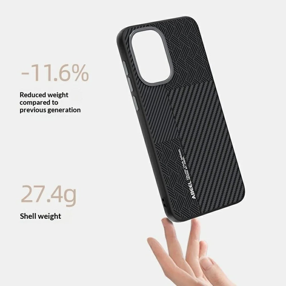 ABEEL For OnePlus 15R 5G Magnetic Case PC + TPU + Aluminum Alloy + PU Leather Slim Phone Back Cover - Texture 3 - 3