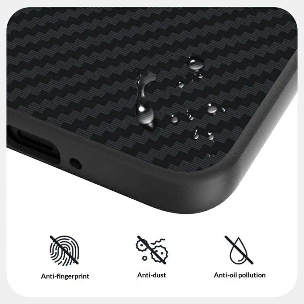 ABEEL For OnePlus 15R 5G Magnetic Case Carbon Fiber Texture Phone Back Cover - Black - 3