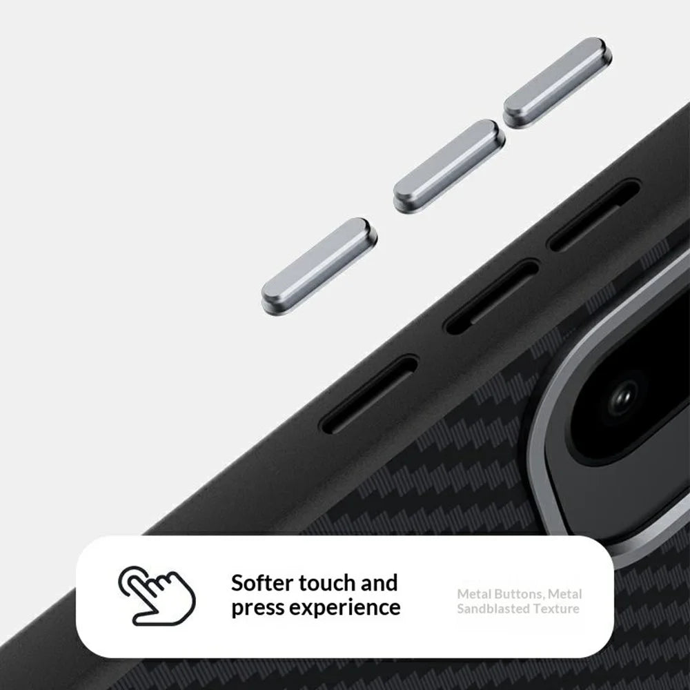 ABEEL For OnePlus 15R 5G Magnetic Case Carbon Fiber Texture Phone Back Cover - Black - 4