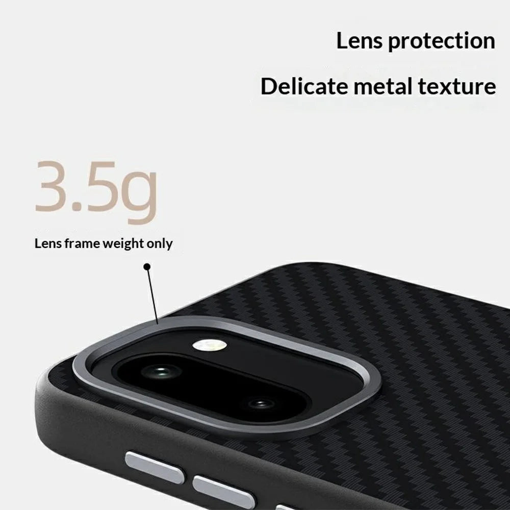 ABEEL For OnePlus 15R 5G Magnetic Case Carbon Fiber Texture Phone Back Cover - Black - 5