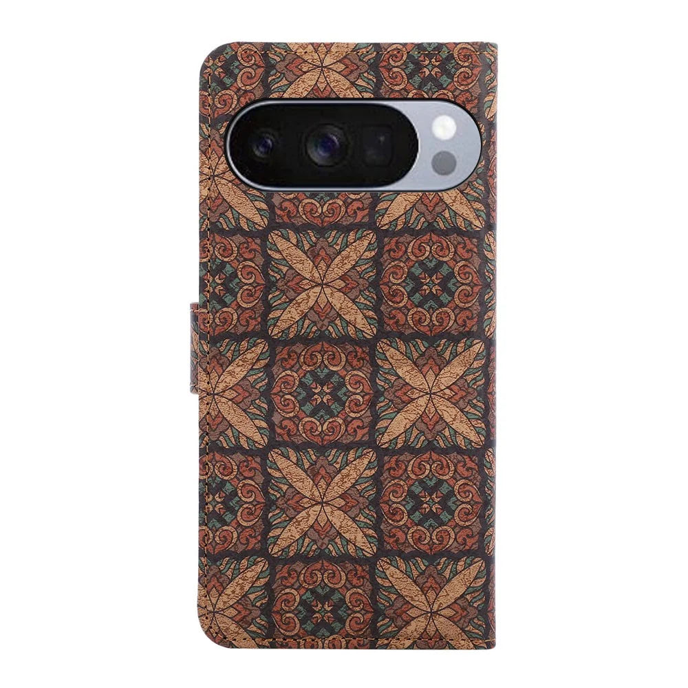 Leather Wallet Case For Google Pixel 10  /  Pixel 10 Pro Bohemian-style TPU PU Phone Cover with Stand - Hearts - 7