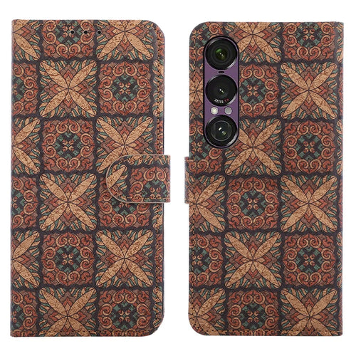 For Sony Xperia 1 VII Leather Wallet Case Bohemian-style TPU PU Phone Cover with Stand - Hearts - 1