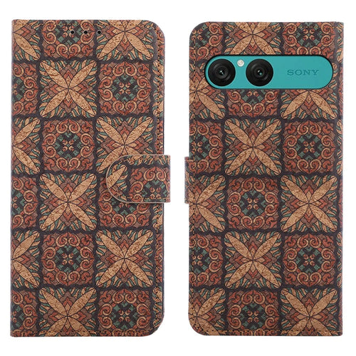 For Sony Xperia 10 VII Leather Wallet Case Bohemian-style TPU PU Phone Cover with Stand - Hearts - 1