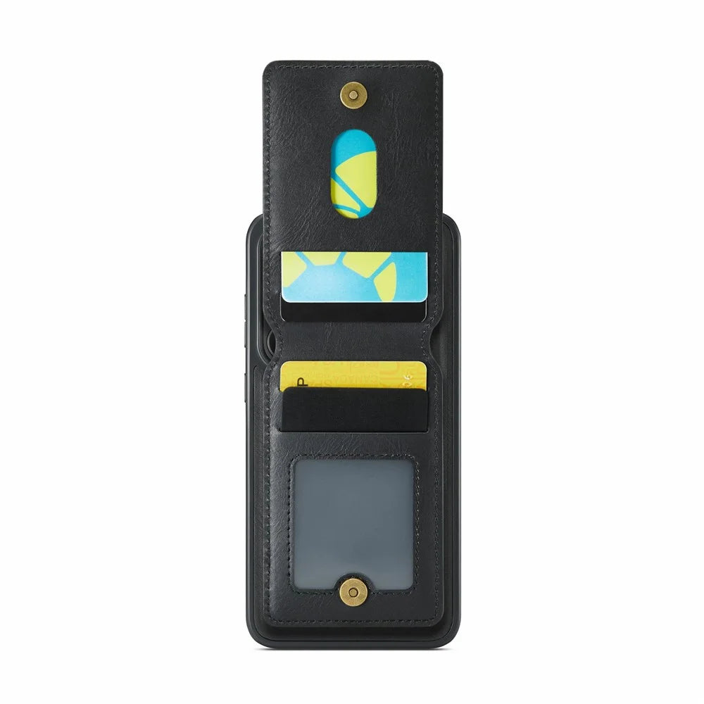 MAGKING K1 Series For Samsung Galaxy S24 FE Magnetic Case PC + TPU + PU Phone Cover with Card Holder - Black - 2