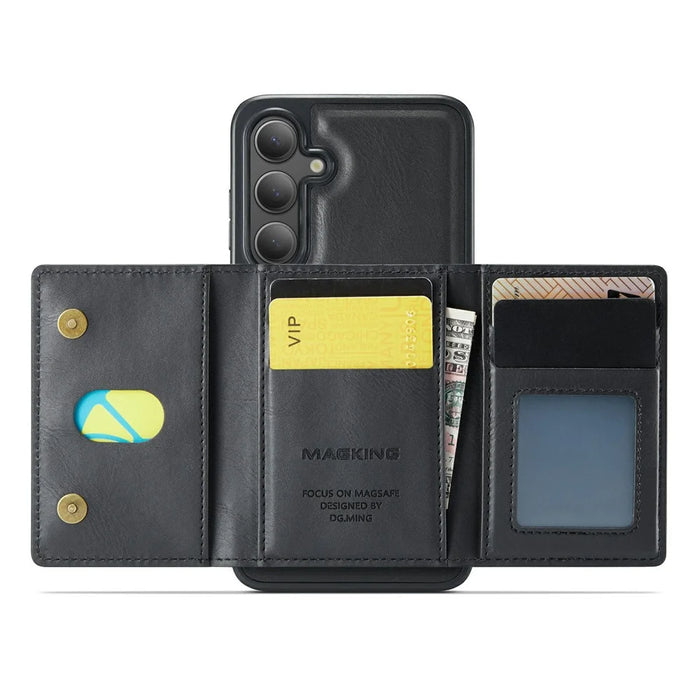 MAGKING K2 Series For Samsung Galaxy S24 FE Magnetic Case PC + TPU + PU Phone Cover with RFID Blocking Wallet - Black - 2