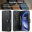 DG.MING for OnePlus 15 5G Leather Wallet Case Detachable 2 in 1 Split Leather Phone Cover - Black - 5