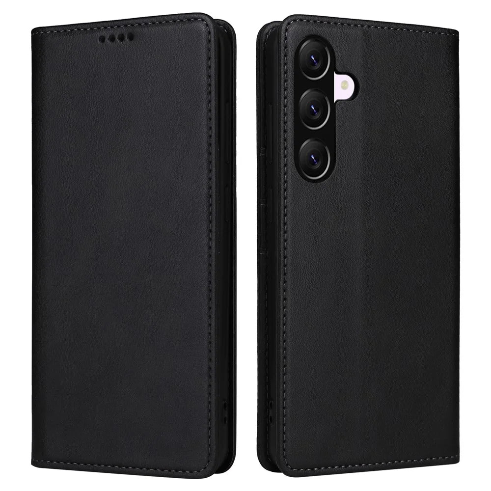For Samsung Galaxy A57 5G Case RFID Blocking PU Leather Phone Wallet Cover - Black - 1