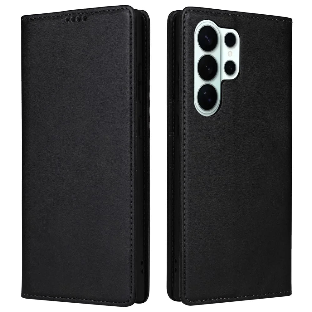 For Samsung Galaxy S26 Ultra Case RFID Blocking PU Leather Phone Wallet Cover - Black - 1