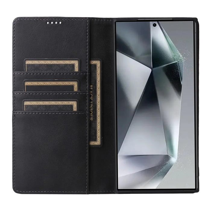 For Samsung Galaxy S26 Ultra Case RFID Blocking PU Leather Phone Wallet Cover - Black - 2