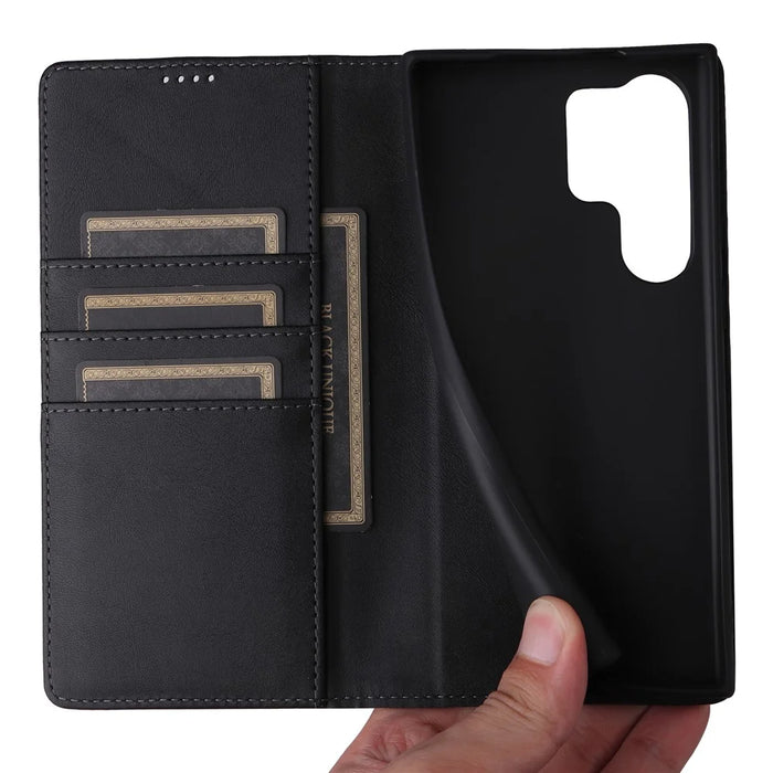 For Samsung Galaxy S26 Ultra Case RFID Blocking PU Leather Phone Wallet Cover - Black - 5