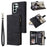 For Samsung Galaxy S26 Ultra Case Zipper Wallet Multiple Card Slots Leather Phone Cover with Wrist Strap - Black - 1