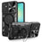 For Samsung Galaxy A06 5G Case TPU + PC Phone Cover with Kickstand , Slide Lens Window - Black - 1