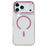For iPhone 17 Pro Max Magnetic Case Glitter Edge TPU + PC Clear Back Phone Cover Compatible with MagSafe - Pink - 1