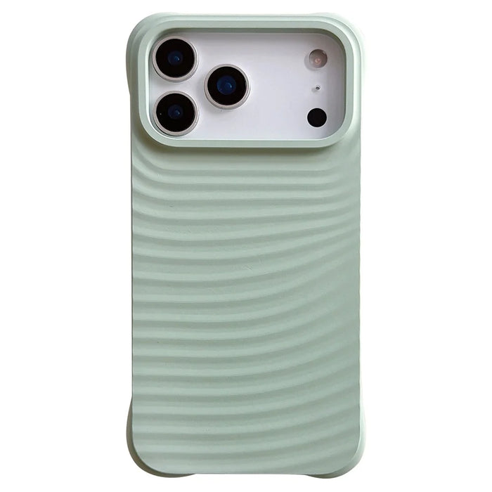 For iPhone 17 Pro Case Wave Pattern Liquid Silicone Shockproof Phone Cover - Light Cyan - 1