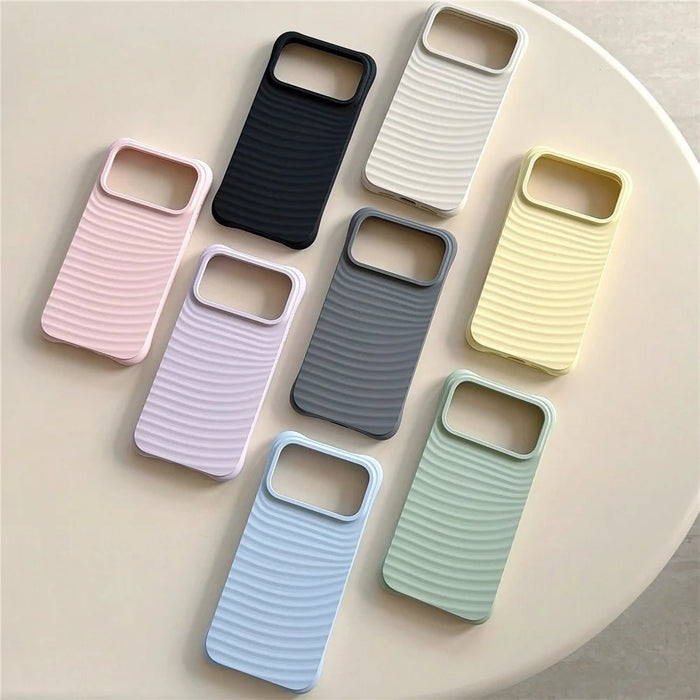 For iPhone 17 Pro Case Wave Pattern Liquid Silicone Shockproof Phone Cover - Light Cyan - 4
