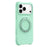 For iPhone 17 Pro Magnetic Case Rotating Kickstand Ripple Texture Liquid Silicone Shockproof Phone Cover - Cyan - 1