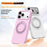 For iPhone 17 Pro Max Magnetic Case Rotating Kickstand Ripple Texture Liquid Silicone Shockproof Phone Cover - Cyan - 3