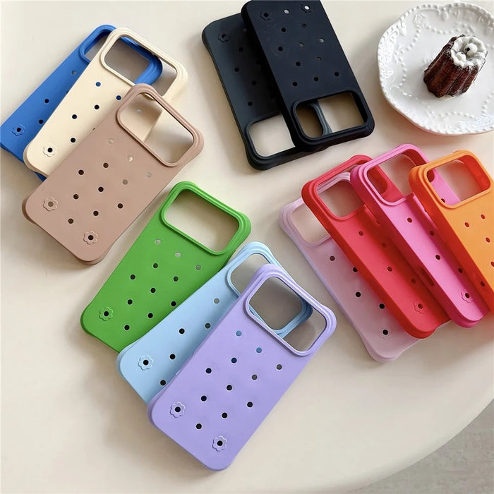 For iPhone 17 Pro Max Case with Multi Holes Four Corners Shockproof Silicone + PC Phone Back Cover - Pink - 4