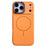 For iPhone 17 Pro Max Case Compatible with MagSafe Rhinestone Decor Lens Frame Silicone Phone Cover - Orange - 1