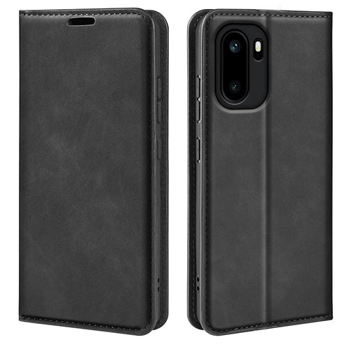 For OnePlus Ace 6 5G Case Skin Touch Leather Wallet Phone Cover - Black - 1