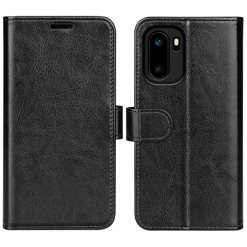 For OnePlus Ace 6 5G Case Crazy Horse Texture Stand Leather Phone Cover - Black - 1