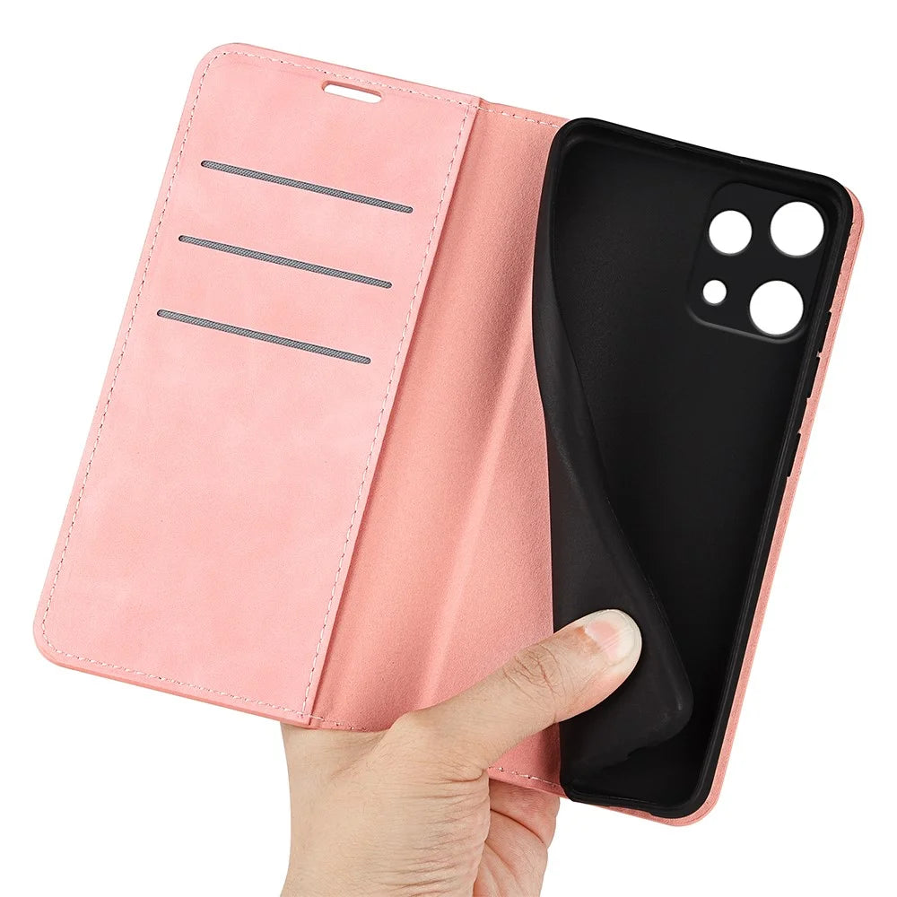 For Nothing Phone (3a) Lite 5G Case Skin Touch Leather Wallet Phone Cover - Pink - 4
