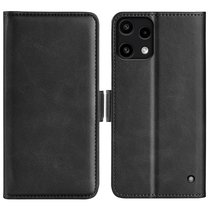 For Nothing Phone (3a) Lite 5G Case Calf Texture Leather Wallet Phone Cover - Black - 1
