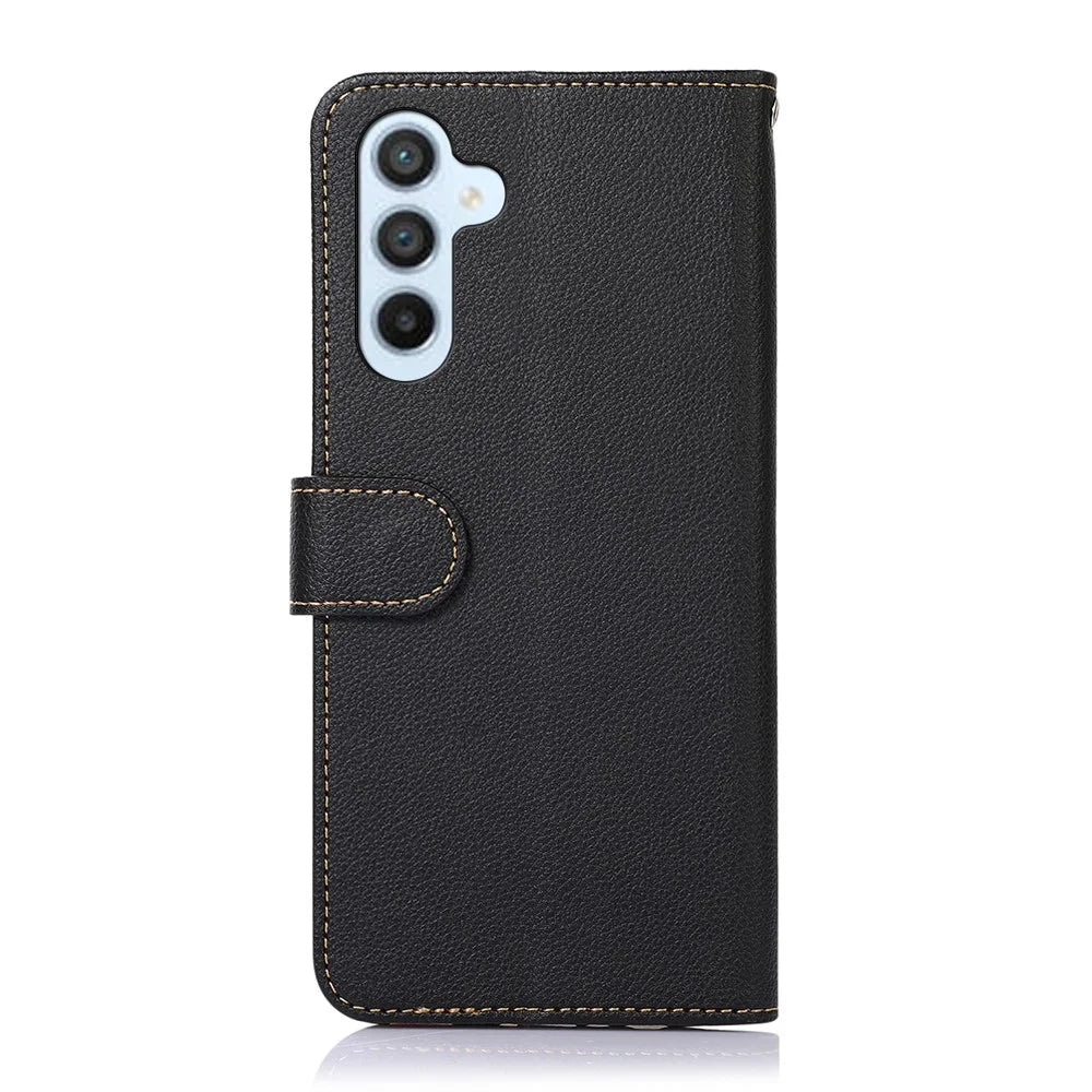 KHAZNEH For Samsung Galaxy S26+ Case RFID Blocking Wallet PU Leather Phone Cover with Strap - Black - 7