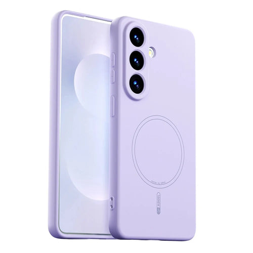 ABEEL For Samsung Galaxy S26+ Magnetic Case Skin Touch Liquid Silicone Phone Back Cover - Purple - 1