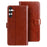 IDEWEI For Samsung Galaxy S26+ Stand Case Crazy Horse Texture Leather Phone Cover - Brown - 1