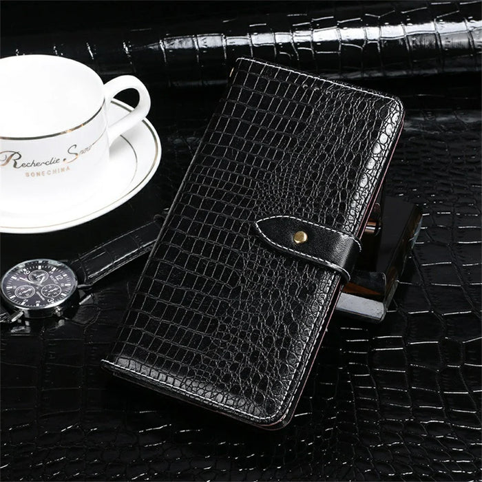IDEWEI For Samsung Galaxy S26+ Case Crocodile Texture PU Leather Flip Phone Cover - Black - 5