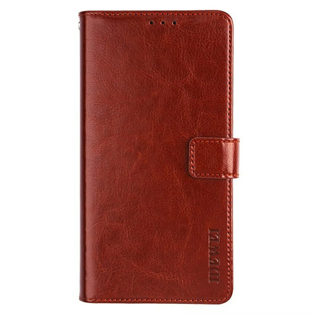 IDEWEI For Samsung Galaxy S26 Ultra Stand Case Crazy Horse Texture Leather Phone Cover - Brown - 7