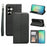 For Samsung Galaxy S26+ Wallet Phone Case Checkered Pattern Imprint Leather Flip Cover with Wrist Strap - Black - 1