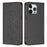 For iPhone 16 Pro Case RFID Blocking Wallet Stand Imprinted Cat Pattern Leather Phone Cover - Black - 1