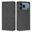 For iPhone 18 Pro / 17 Pro Case RFID Blocking Wallet Stand Imprinted Cat Pattern Leather Phone Cover - Black - 1