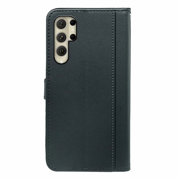For Samsung Galaxy S26 Ultra Wallet Case Magnetic Snap Leather Phone Cover with Strap - Black - 6