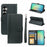 For Samsung Galaxy S26+ Wallet Case Magnetic Snap Leather Phone Cover with Strap - Black - 1