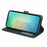 For Samsung Galaxy S26+ Wallet Case Magnetic Snap Leather Phone Cover with Strap - Black - 3