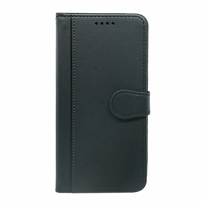 For Samsung Galaxy S26+ Wallet Case Magnetic Snap Leather Phone Cover with Strap - Black - 5