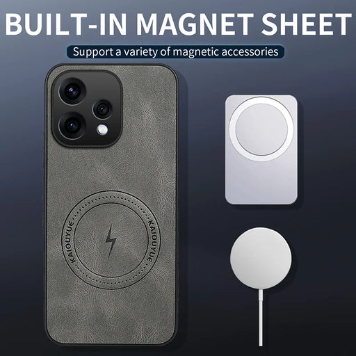 WANLONFENG For Oppo Reno15c 5G (China) / Oppo Reno15 5G (Global) Magnetic Case  SD Series PC TPU Phone Cover with 2Pcs Screen Film - Grey - 2