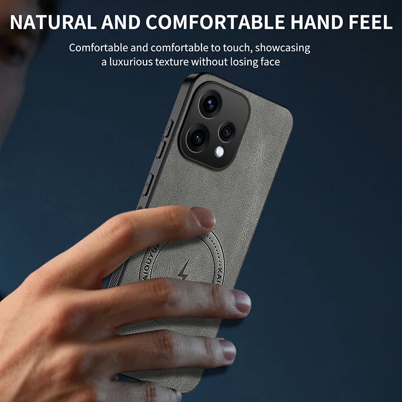 WANLONFENG For Oppo Reno15c 5G (China) / Oppo Reno15 5G (Global) Magnetic Case  SD Series PC TPU Phone Cover with 2Pcs Screen Film - Grey - 5