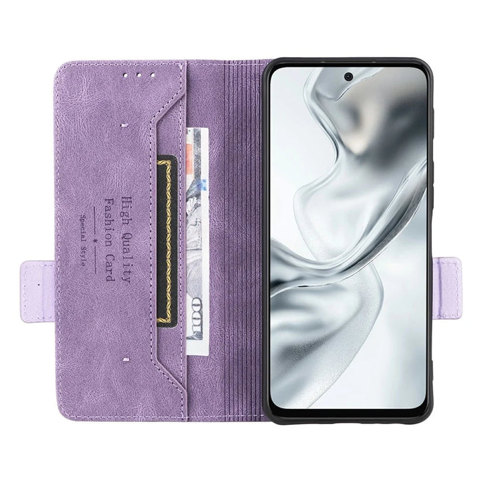 For ZTE nubia S2 Phone Case Leather Wallet Flip Phone Cover with Hardware Decor - Purple - 2