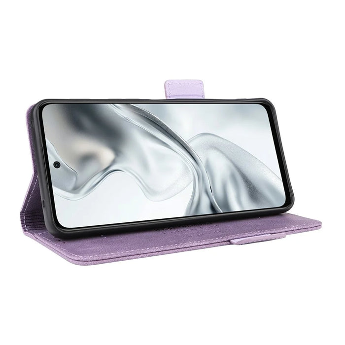 For ZTE nubia S2 Phone Case Leather Wallet Flip Phone Cover with Hardware Decor - Purple - 3